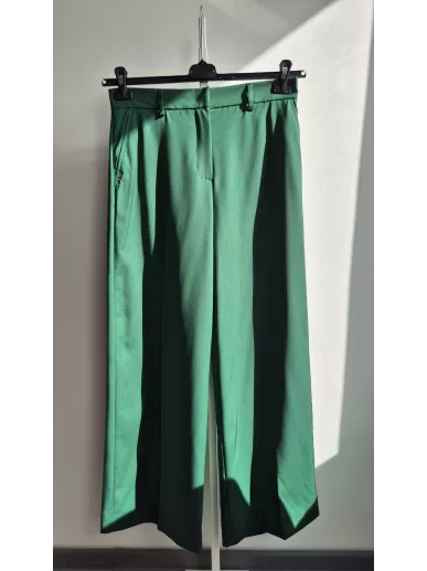 Spodnie z wełny dziewiczej MaxMara Weekend zielone culottes r. 44 IT