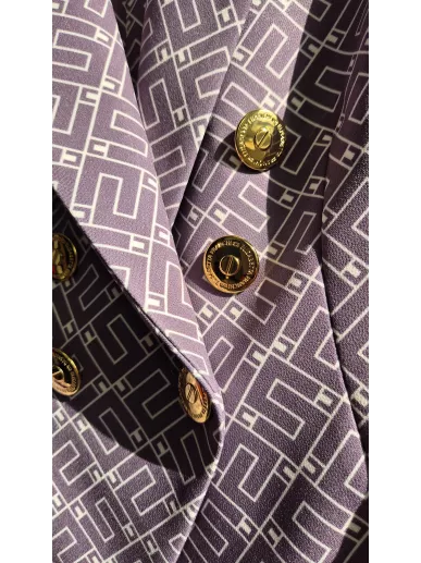 Elisabetta Franchi żakiet liliowy z monogramem EF – Stylowy Komis