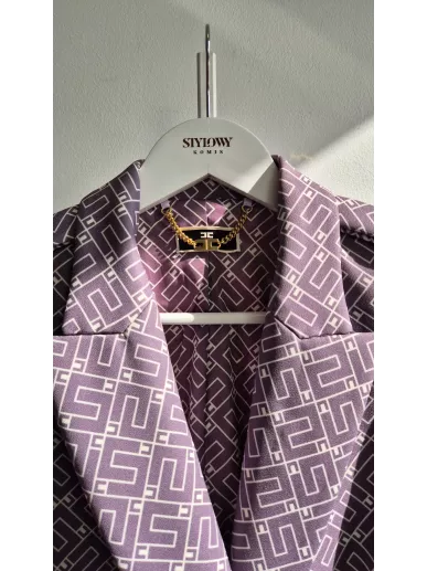 Elisabetta Franchi żakiet liliowy z monogramem EF – Stylowy Komis