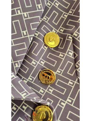 Elisabetta Franchi żakiet liliowy z monogramem EF – Stylowy Komis