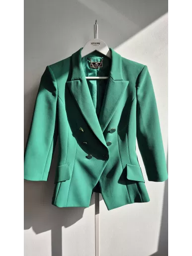 Elisabetta Franchi zielony żakiet dwurzędowy – Stylowy Komis