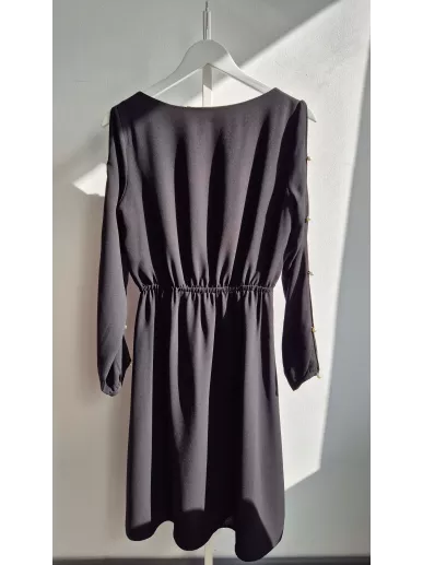 Czarna sukienka midi z perełkami Taranko 36 – Stylowy Komis