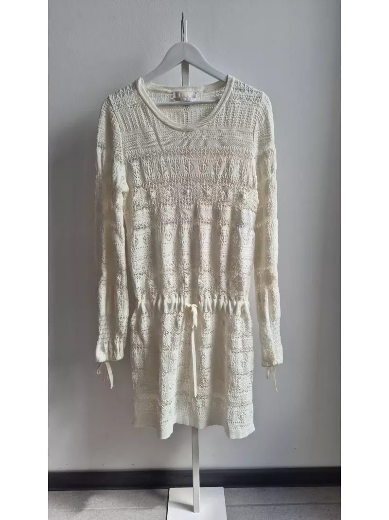 Sukienka ażurowa Chloé ecru z bawełny i jedwabiu M – Stylowy Komis