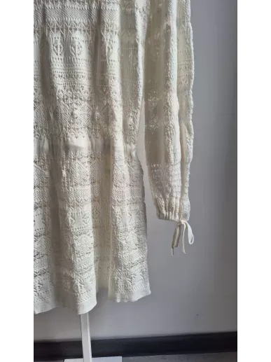 Sukienka ażurowa Chloé ecru z bawełny i jedwabiu M – Stylowy Komis