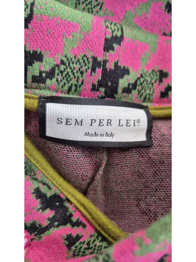 Spodnie Sem Per Lei Made in Italy różowo-zielona pepitka – Stylowy Kom