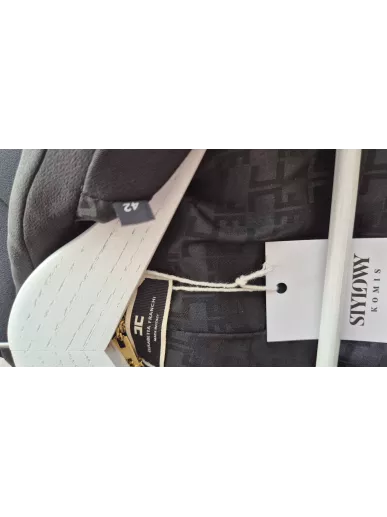 Elisabetta Franchi żakiet czarny ze złotym łańcuszkiem 42 IT – Stylowy