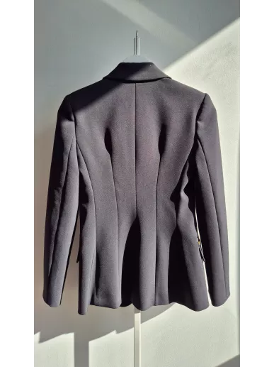 Elisabetta Franchi żakiet czarny ze złotym łańcuszkiem 42 IT – Stylowy