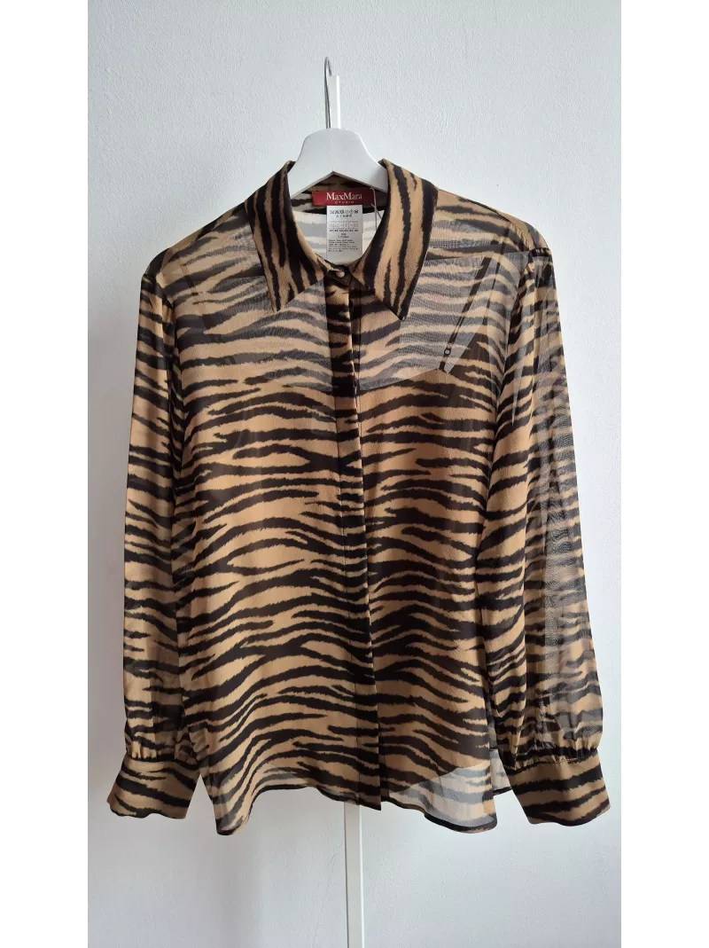 Jedwabna koszula MaxMara Studio w zwierzęcy print
