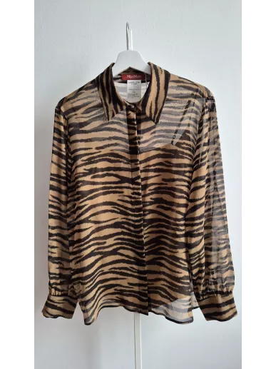 Jedwabna koszula MaxMara Studio w zwierzęcy print