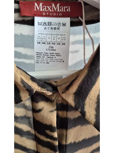 Jedwabna koszula MaxMara Studio w zwierzęcy print