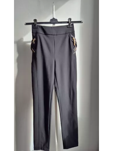 Spodnie Elisabetta Franchi czarne złote zamki r. 42 | Stylowy Komis