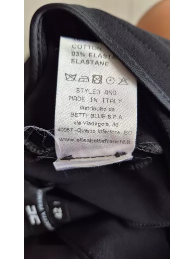 Spodnie Elisabetta Franchi czarne złote zamki r. 42 | Stylowy Komis