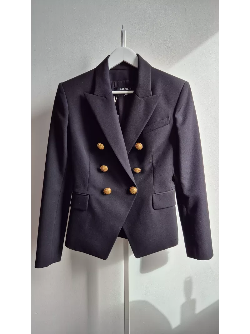Marynarka BALMAIN czarna złote guziki r. 38 | Stylowy Komis