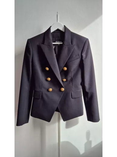Marynarka BALMAIN czarna złote guziki r. 38 | Stylowy Komis