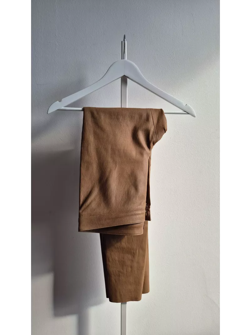 Skórzane spodnie ESCADA karmelowe r. 38 | Stylowy Komis