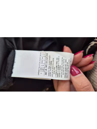 Marella jedwabna sukienka w kwiaty czarno-beżowa 40 – Stylowy Komis