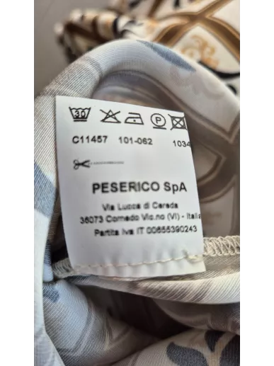 Peserico sukienka wiskoza monogram beżowo-czarna rozmiar 36 – Stylowy