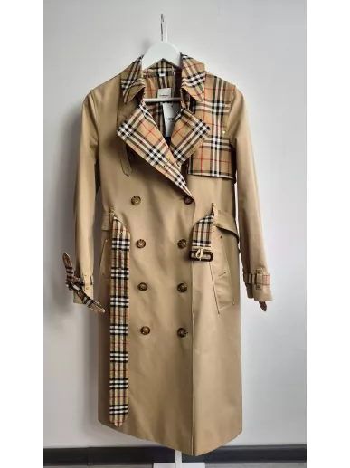 Limitowany trencz Burberry Heritage Check 36 – Stylowy Komis