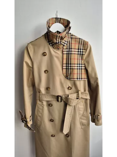 Limitowany trencz Burberry Heritage Check 36 – Stylowy Komis