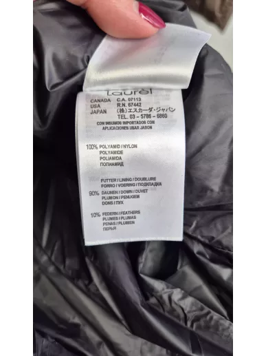 Laurèl puchowy płaszcz brązowy szampan – Stylowy Komis