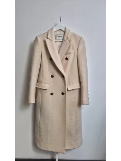 Dondup płaszcz z wełny i kaszmiru ecru – Stylowy Komis