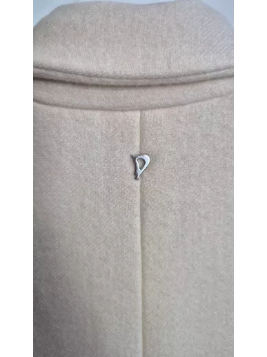 Dondup płaszcz z wełny i kaszmiru ecru – Stylowy Komis