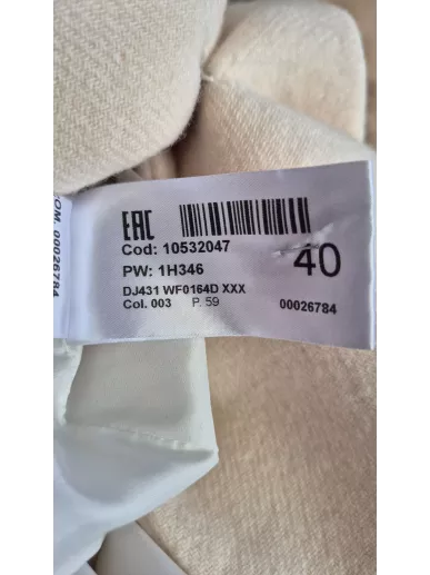 Dondup płaszcz z wełny i kaszmiru ecru – Stylowy Komis