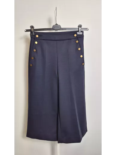 Granatowe culottes MaxMara z guzikami – nowe | Stylowy Komis