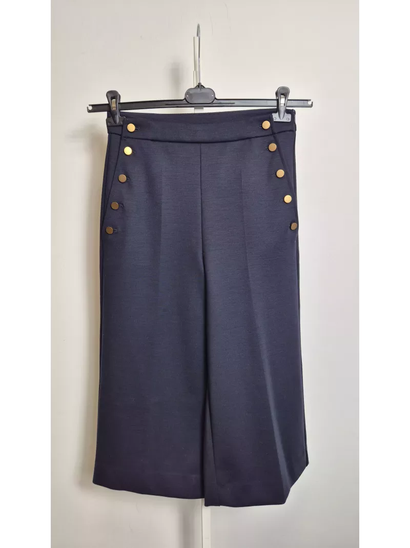 Granatowe culottes MaxMara z guzikami – nowe | Stylowy Komis