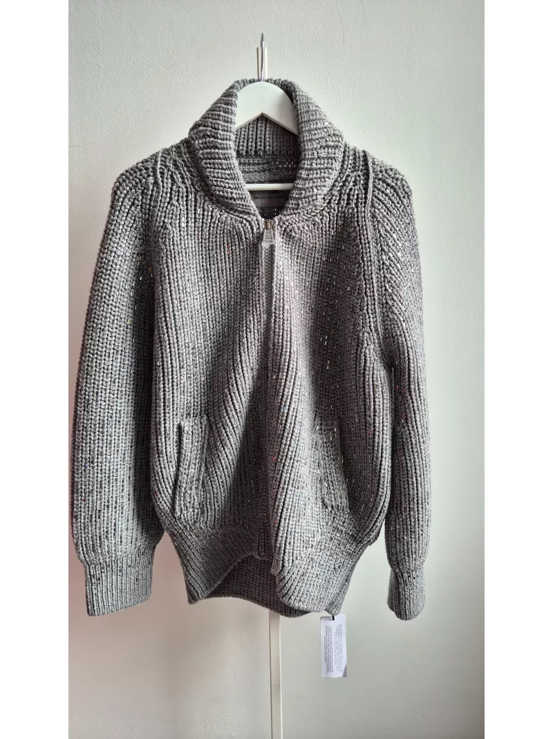 Kurtka bomber Ermanno Scervino z wełny merino z kryształami