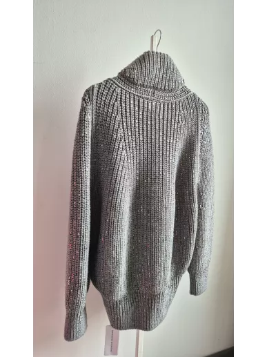 Kurtka bomber Ermanno Scervino z wełny merino z kryształami