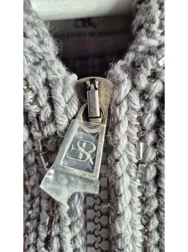 Kurtka bomber Ermanno Scervino z wełny merino z kryształami