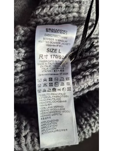 Kurtka bomber Ermanno Scervino z wełny merino z kryształami