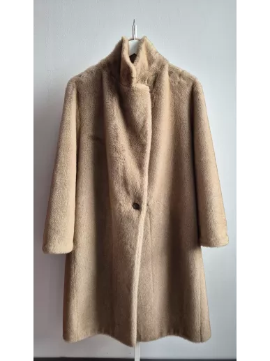 Płaszcz Valentini 1972 karmelowy z imitacji futra rozmiar 40