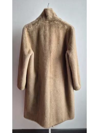 Płaszcz Valentini 1972 karmelowy z imitacji futra rozmiar 40