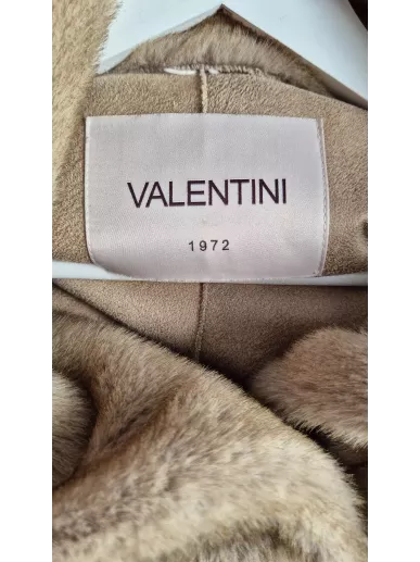 Płaszcz Valentini 1972 karmelowy z imitacji futra rozmiar 40