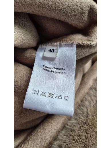 Płaszcz Valentini 1972 karmelowy z imitacji futra rozmiar 40