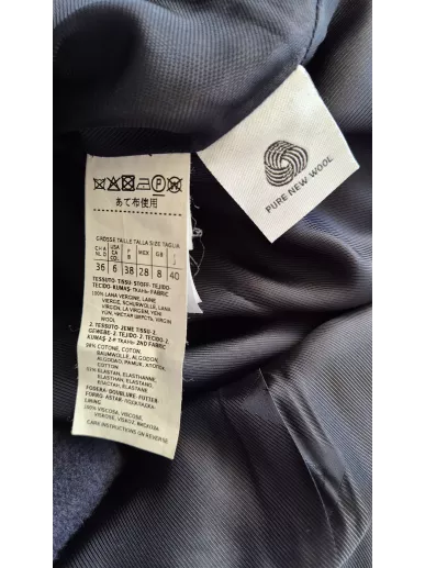 Płaszcz MaxMara granatowy z kołnierzem z norki rozmiar 36PL