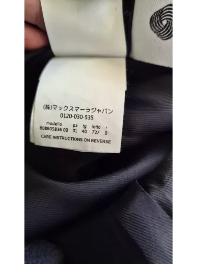 Płaszcz MaxMara granatowy z kołnierzem z norki rozmiar 36PL