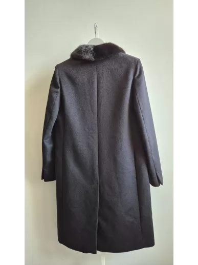 Płaszcz MaxMara z kaszmiru z kołnierzem z norki rozmiar 38PL