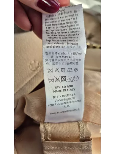 Płaszcz Elisabetta Franchi Gold beżowy z łańcuchami 38PL