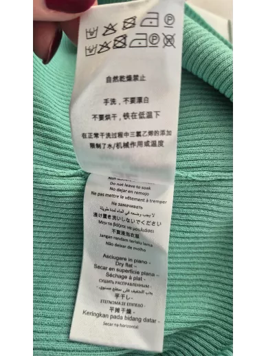 Sukienka dzianinowa Elisabetta Franchi miętowa z guzikami