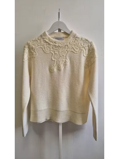 Ermanno Scervino kremowy sweter z koronką | Stylowy Komis