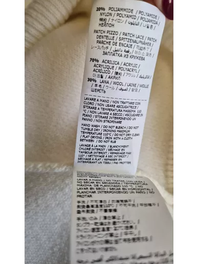 Ermanno Scervino kremowy sweter z koronką | Stylowy Komis