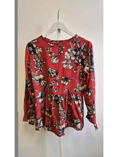 S Max Mara jedwabna bluzka czerwona w kwiaty | Stylowy Komis
