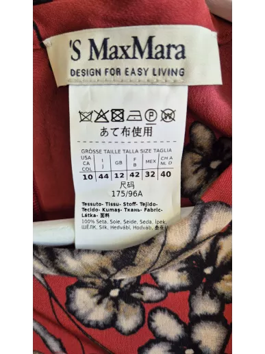 S Max Mara jedwabna bluzka czerwona w kwiaty | Stylowy Komis