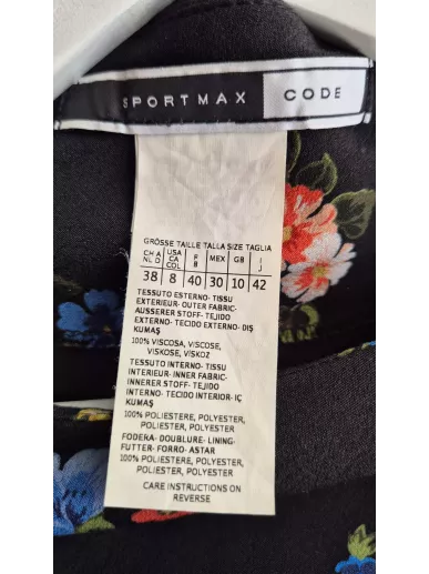 Sukienka Sportmax Code czarna w kwiaty r. 38 | Stylowy Komis