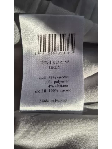 Szara asymentryczna sukienka La Mania „Hemle” – wiskoza, r. 36