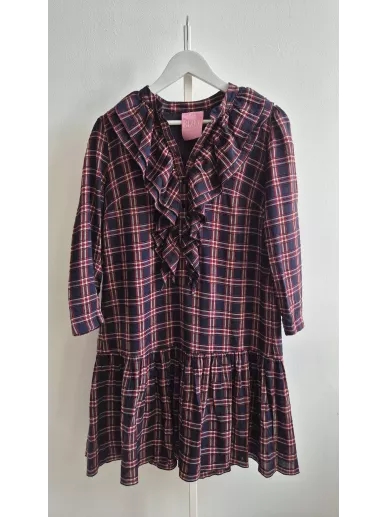 Sukienka Bizuu Après Midi w kratę XS – falbany | Stylowy Komis