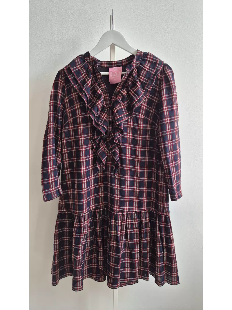 Sukienka Bizuu Après Midi w kratę XS – falbany | Stylowy Komis